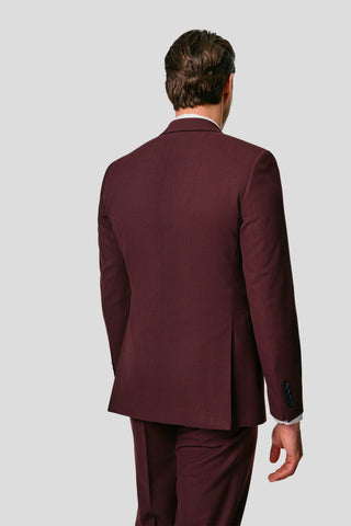 PRESTIGE bordeaux jakkesæt med tern