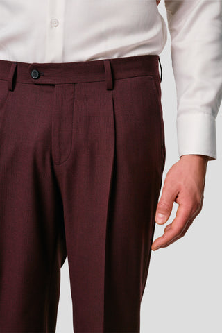 PRESTIGE bordeaux habitbukser med tern