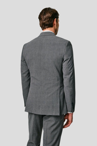 PRESTIGE grå dobbeltradet blazer med tern