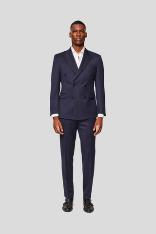 PRESTIGE navy dobbeltradet blazer - SUIT CLUB