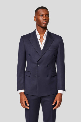 PRESTIGE navy dobbeltradet blazer - SUIT CLUB