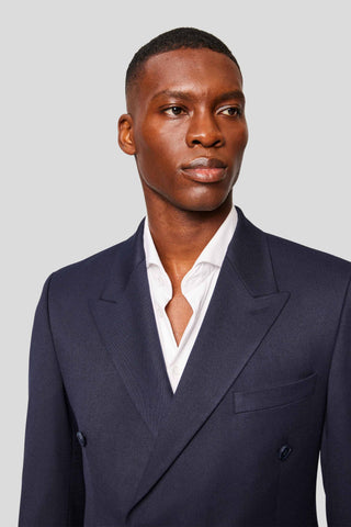 PRESTIGE navy dobbeltradet blazer - SUIT CLUB