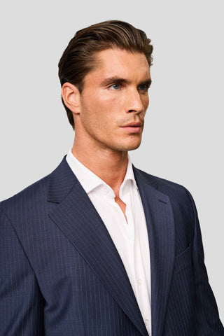 PREMIUM navy blazer med nålestriber