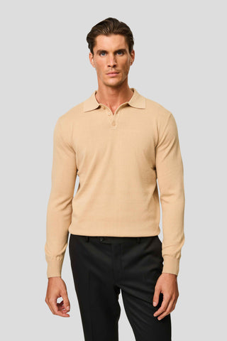 Beige langærmet polo SUIT CLUB
