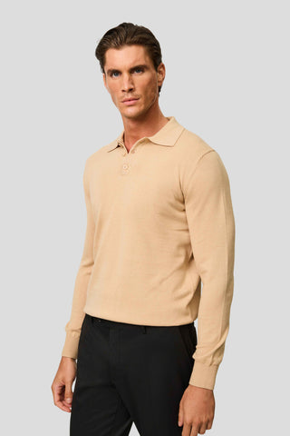Beige langærmet polo SUIT CLUB