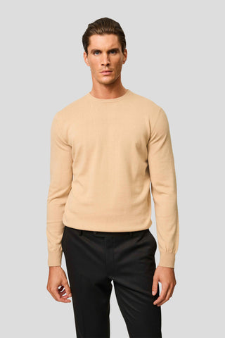 Beige o-neck striktrøje SUIT CLUB