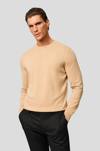 Beige o-neck striktrøje SUIT CLUB