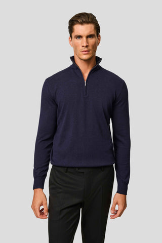 Navy half-zip striktrøje SUIT CLUB