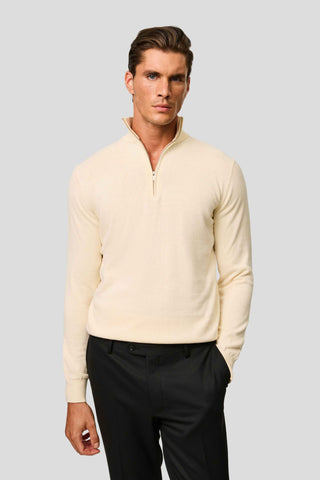 Off-white half-zip striktrøje SUIT CLUB