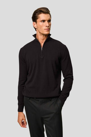 Sort half-zip striktrøje SUIT CLUB