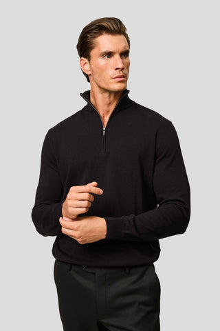 Sort half-zip striktrøje SUIT CLUB