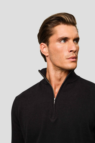 Sort half-zip striktrøje SUIT CLUB