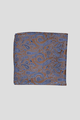 Brun & blå lommeklud med paisley - SUIT CLUB
