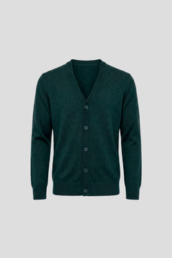 Dunkelgrüne Strickjacke