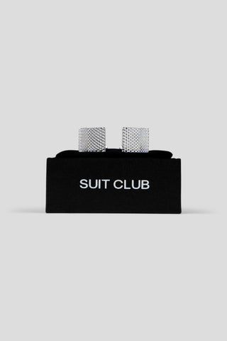 Mønstrede sølv manchetknapper SUIT CLUB