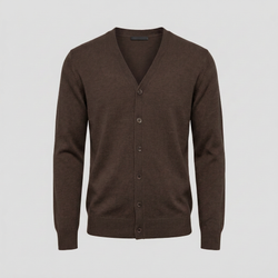 Brun merino cardigan