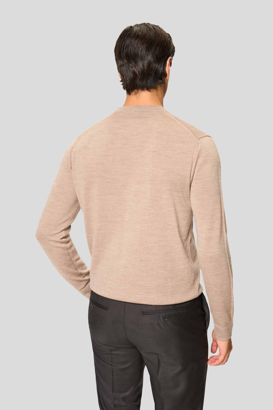 Sand merino crew neck