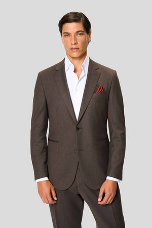 PREMIUM mørkebrun blazer med sildeben