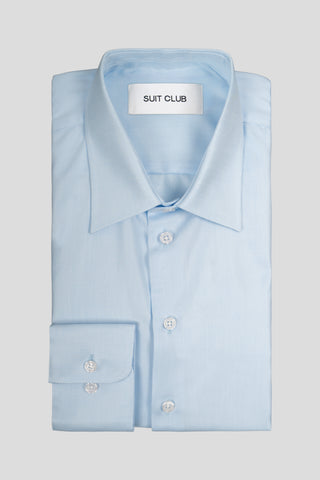 Exclusive twill skjorte blå slim