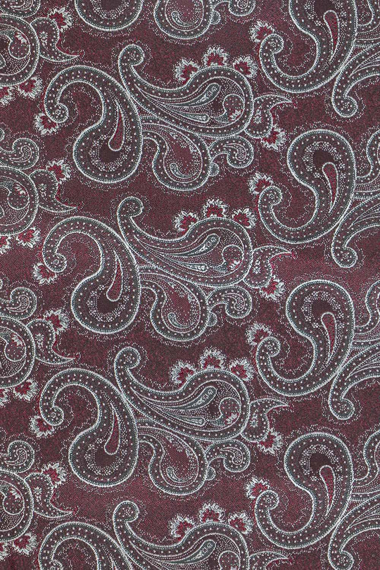 Bordeaux Paisley Seideneinstecktuch