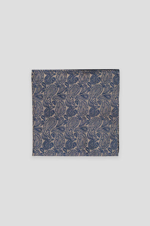 Paisley-Seideneinstecktuch in Gold & Blau