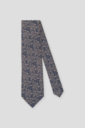 Paisley-Seidenkrawatte in Gold & Blau