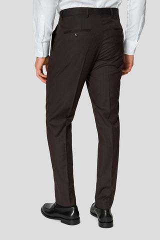 HERITAGE brunt dobbeltradet jakkesæt med sildeben MBO