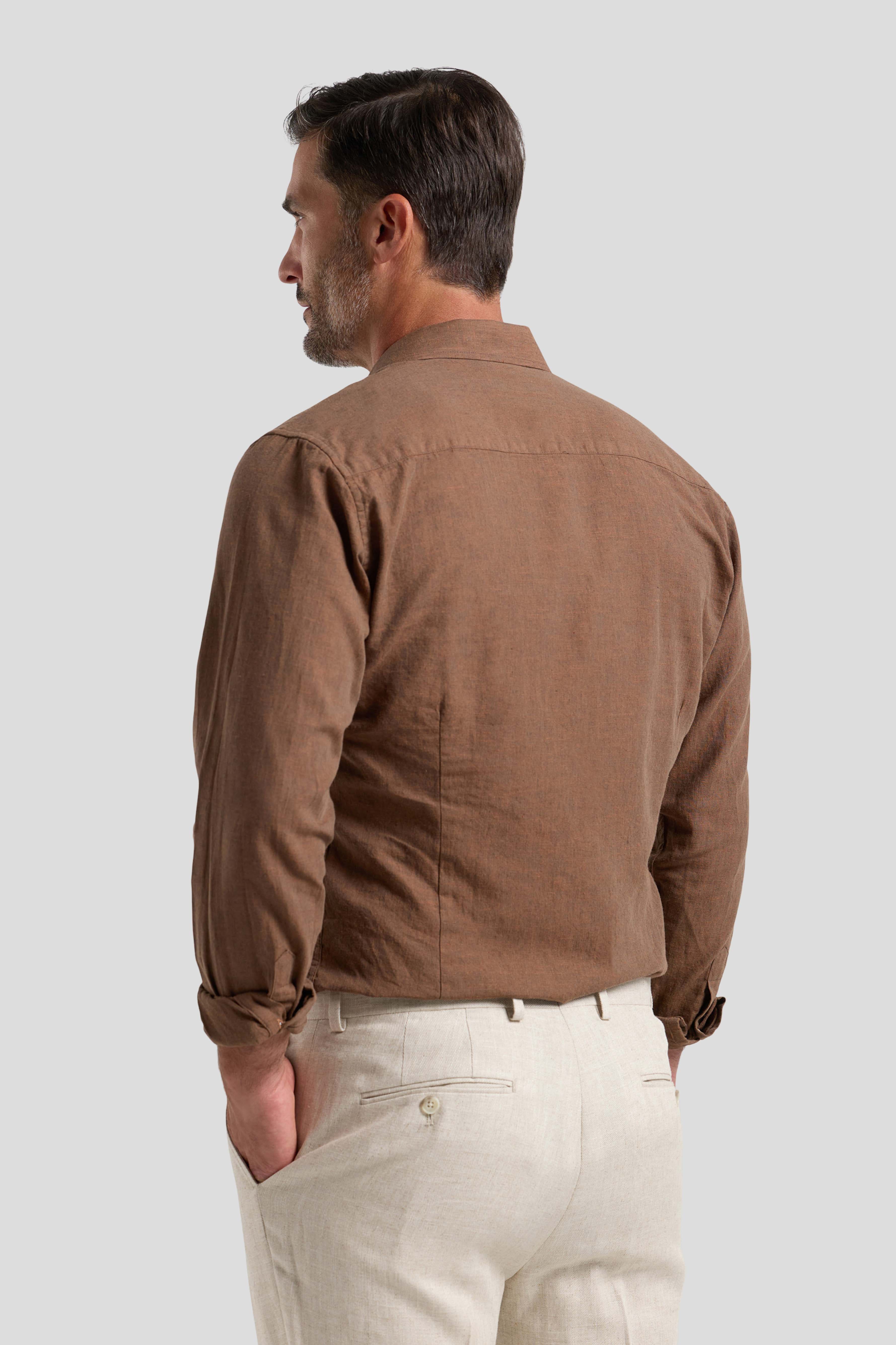 Brun hørskjorte Shirtmakers