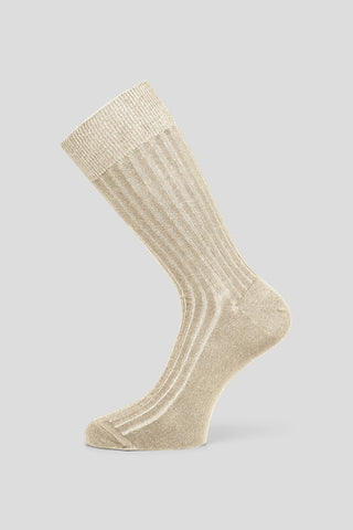 Sand ribbed strømper