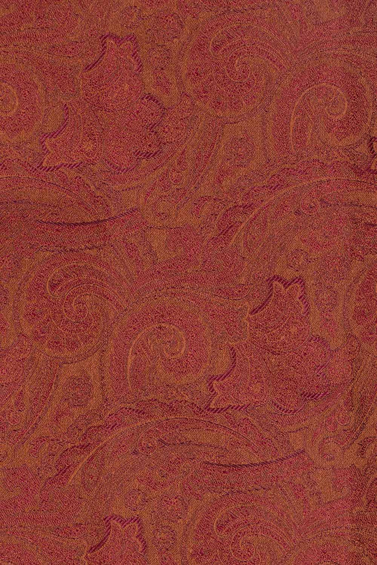 Kobberrød paisley silkeslips