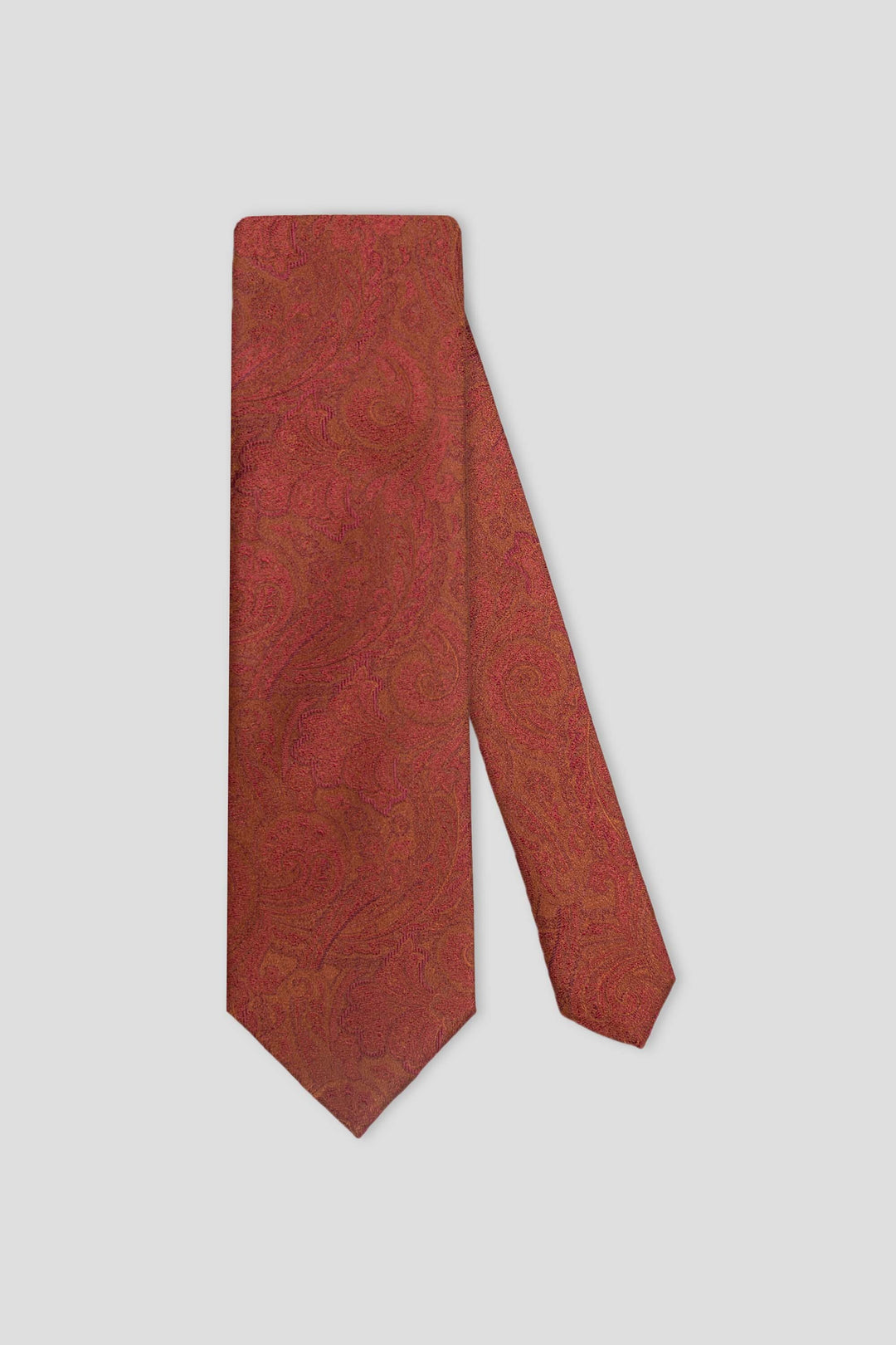 Kobberrød paisley silkeslips