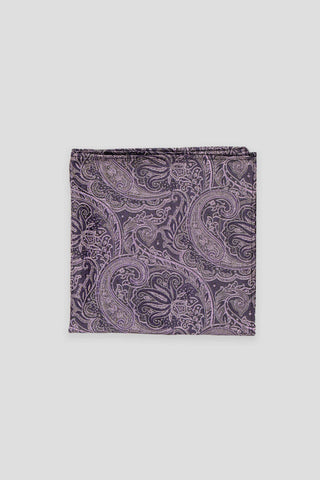 Lavendel paisley silkelommeklud suitclub.dk