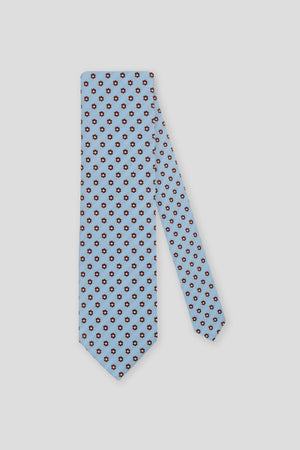 Hellblaue Krawatte mit Blumenmuster