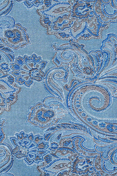 Lyseblå paisley silkelommeklud