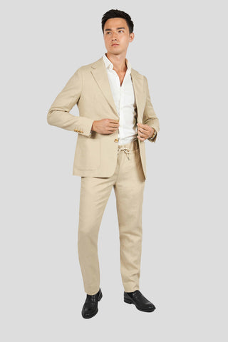 Sahara beige hør blazer - SUIT CLUB