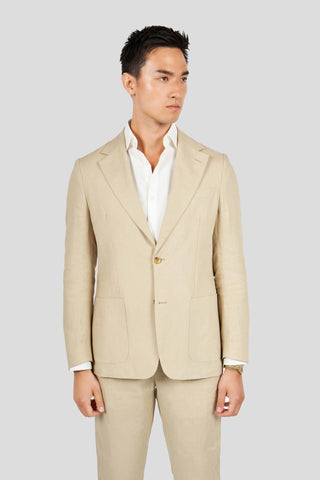 Sahara beige hør blazer - SUIT CLUB