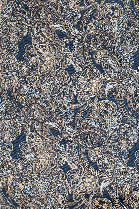 Marineblaues Paisley-Seideneinstecktuch