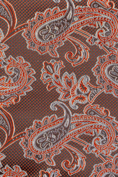 Orange prikket paisley silkelommeklud