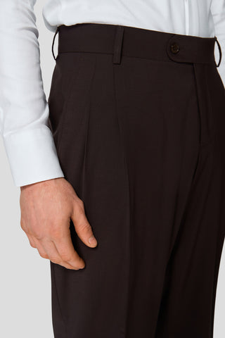 PREMIUM brunt dobbeltradet jakkesæt PREMIUM