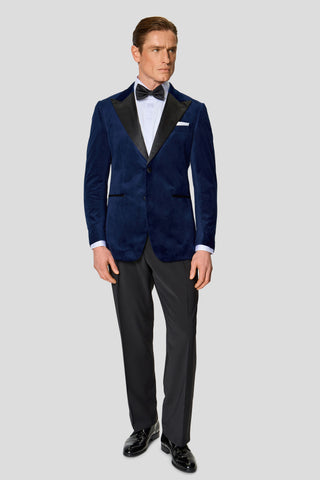 PREMIUM navy velour smoking blazer MBO