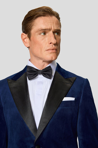 PREMIUM navy velour smoking jakkesæt PREMIUM