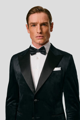 PREMIUM sort velour smoking jakkesæt PREMIUM