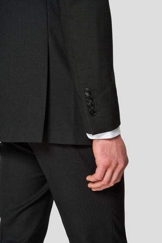 PREMIUM sort three-piece jakkesæt med sildeben PREMIUM