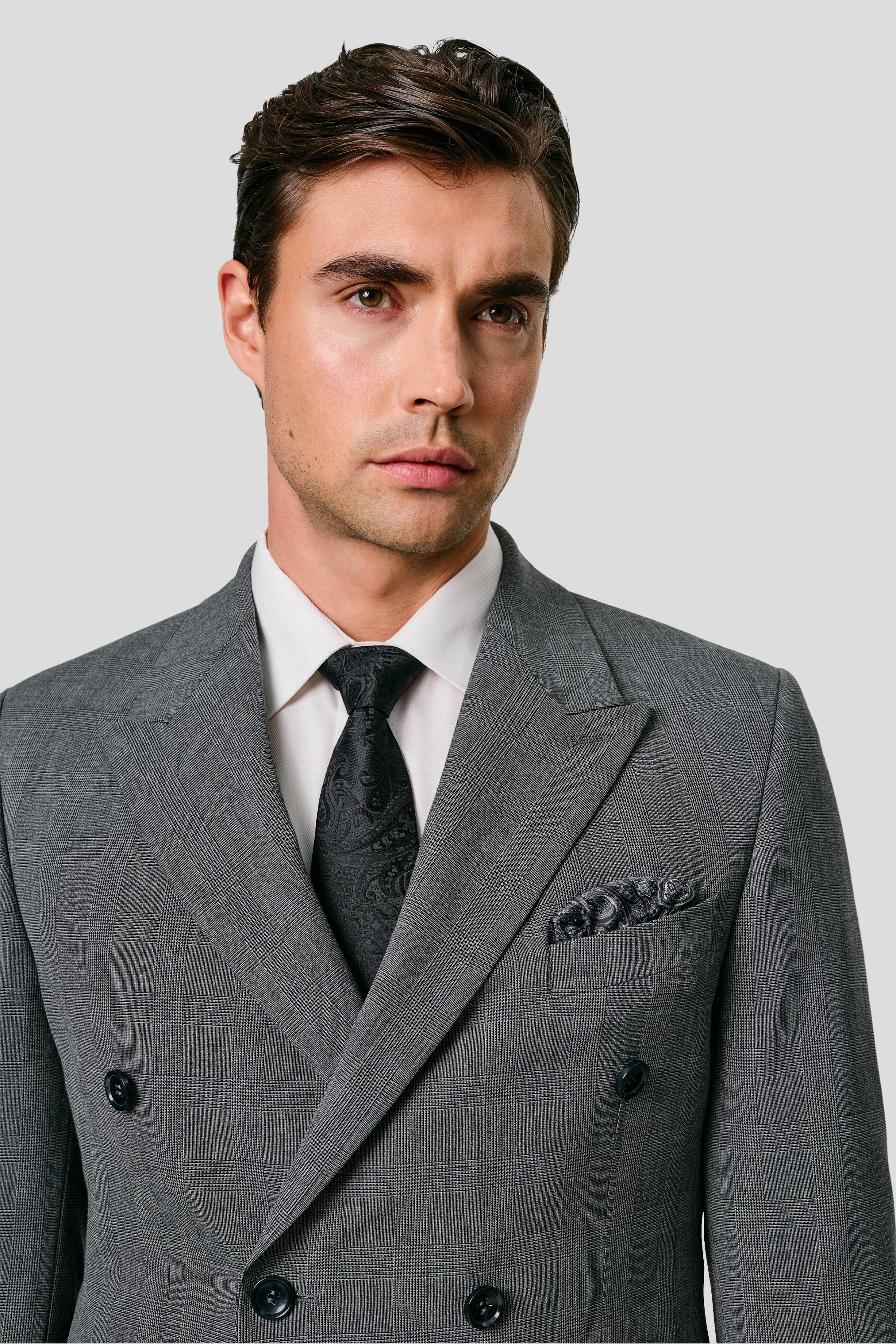 PRESTIGE gråt dobbeltradet jakkesæt tern PRESTIGE