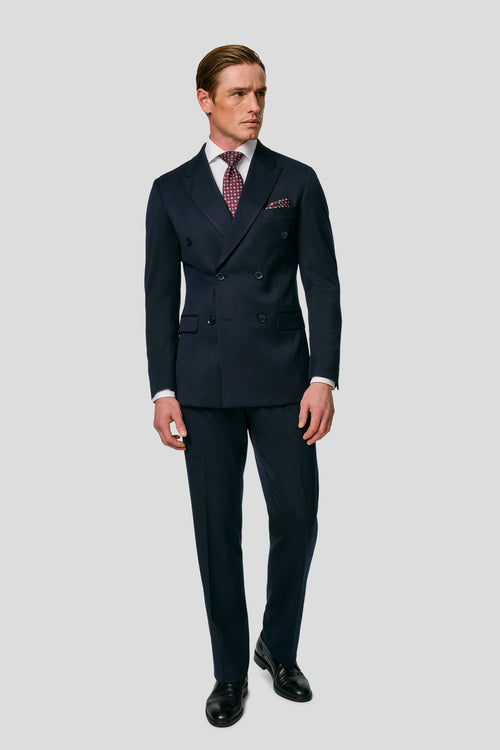 PRESTIGE navy dobbeltradet blazer