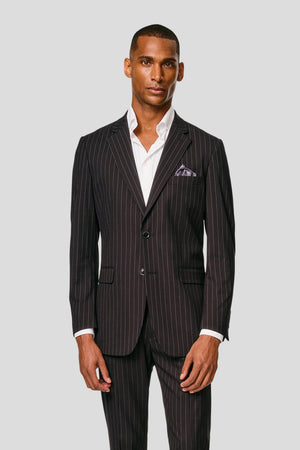 PRESTIGE schwarzer Blazer mit Nadelstreifen