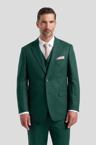 PRESTIGE racing green three-piece hørjakkesæt