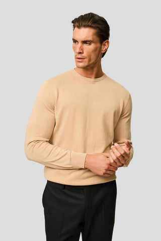 Beige o-neck striktrøje