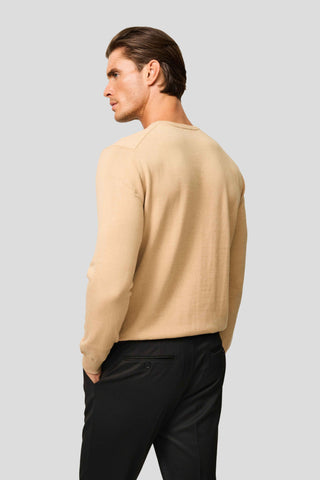 Beige o-neck striktrøje