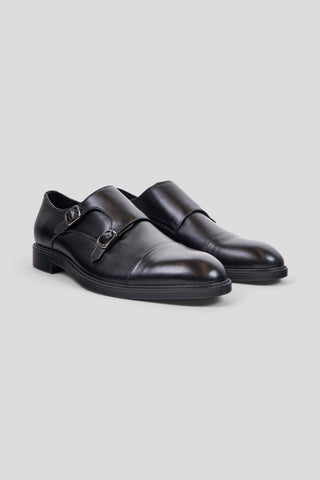 Sort dobbelt monk strap sko